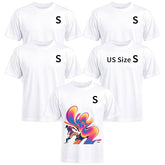 5 Pack Sublimation T-Shirts Bulk – Unisex White Polyester for Heat Transfer - S